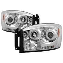 Ram 1500-3500 06-09 Strålkastare Projektor - LED Halo Krom Spyder Auto